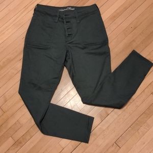 Sage green high rise skinny jeans